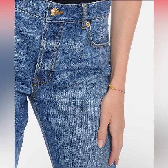 Tory Burch High Rise Cropped Vintage Wash Fragile Premium Selvedge Jeans 27 - Picture 2 of 14